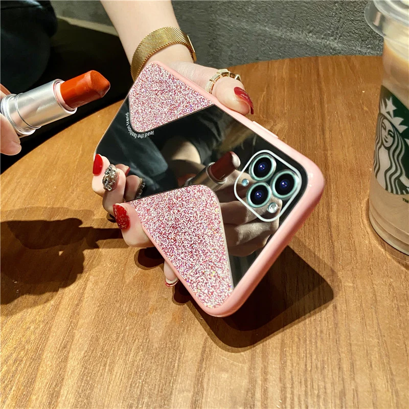 Роскошный силиконовый Блестящий зеркальный чехол для телефона iPhone 12 11 Pro Max XSmax XS XR