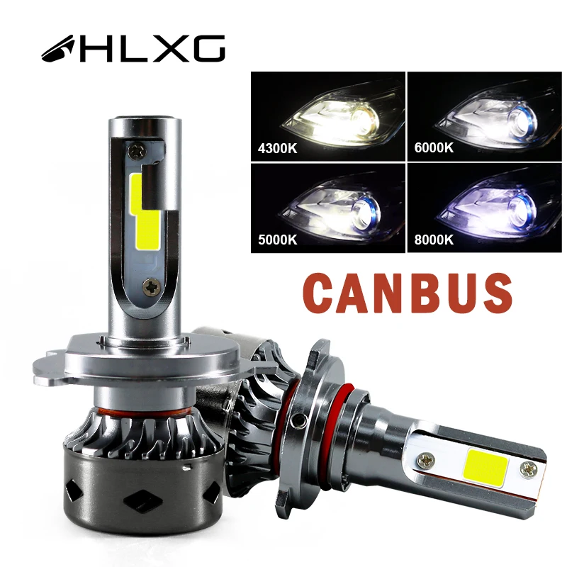 HLXG H7 Ampoule de sauna de voiture à LED, Canbus, 300W 100000LM , H1, H4,  H8, H9, H11, HB4, HB3, 9005, 9006, 9012, Turbo, Phares antibrouillard pour  véhicule, ampoule led h7 puissant