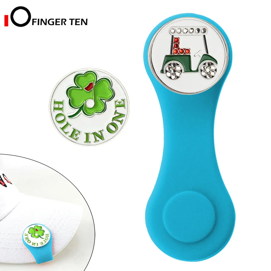 Silicone Golf Hat Clip Ball Marker Holder 1Hat Clip with 2 Ball Markers Strong Magnetic Attach to Pocket Edge Belt Gift afbeelding