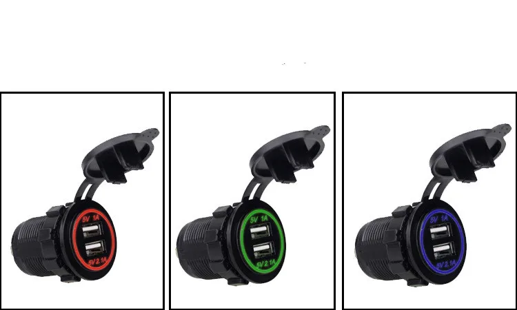 3.1A двойное USB Автомобильное зарядное устройство водонепроницаемый двойной USB интерфейс женский автомобильное зарядное устройство с Светодиодный индикатор RV автомобильные аксессуары