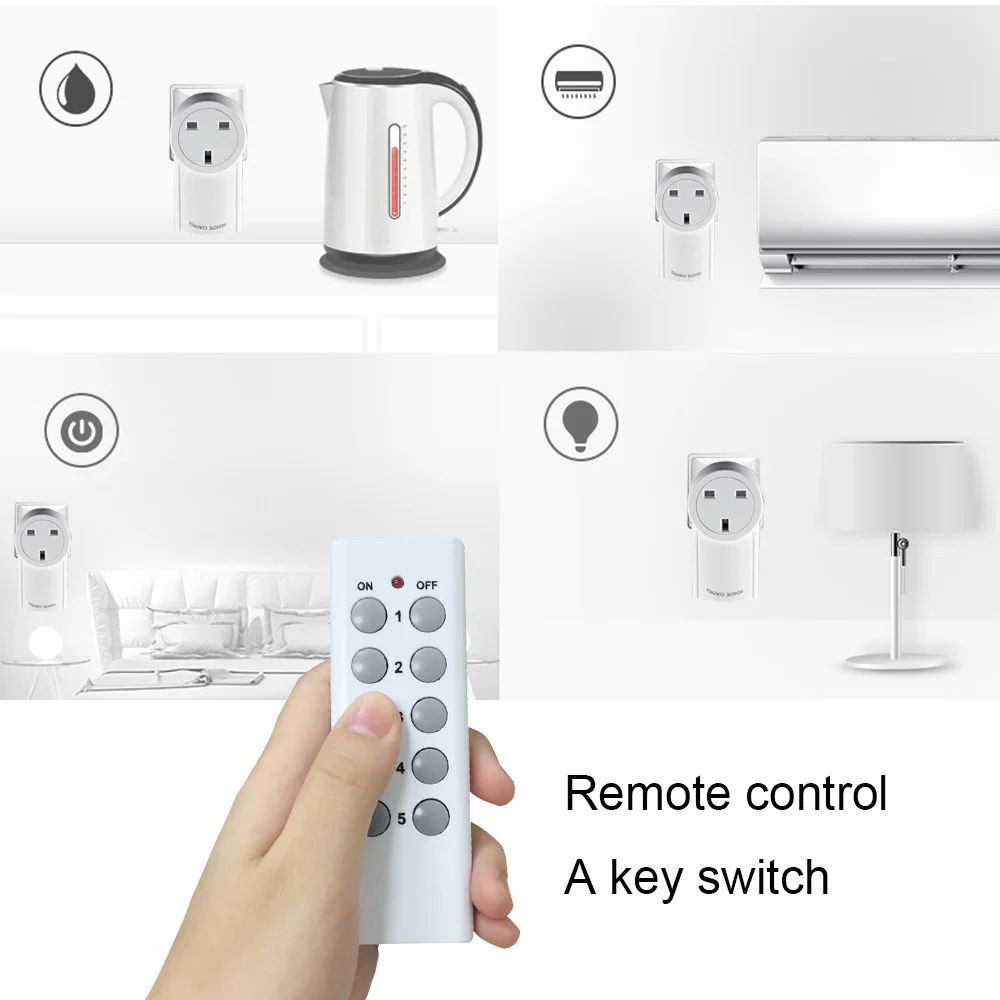 For Wireless Light Switch Plug Smart Socket 433 Mhz Smart Home Remote Control Power Outlet for Broadlink Rm Pro