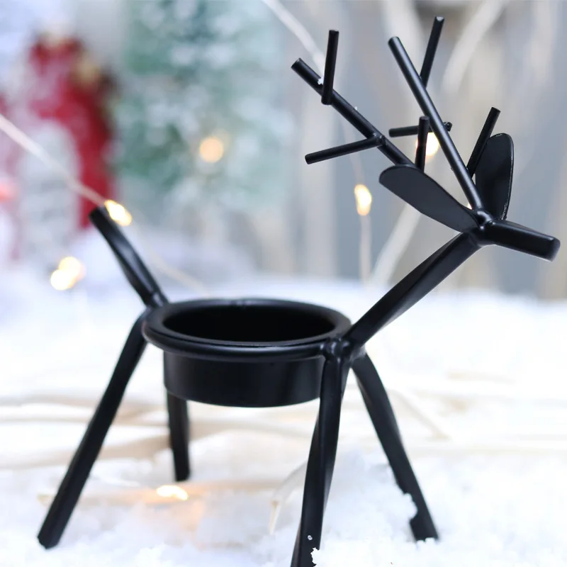 Рождественский подсвечник из кованого железа креативный Европейский мультфильм лось Подсвечник украшения на Рождество День подсвечник подарок