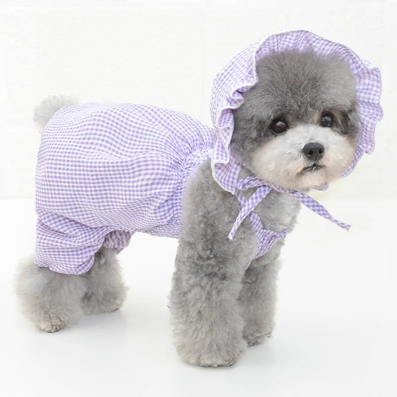 Dog Plaid Dress, Clothes without Hat 