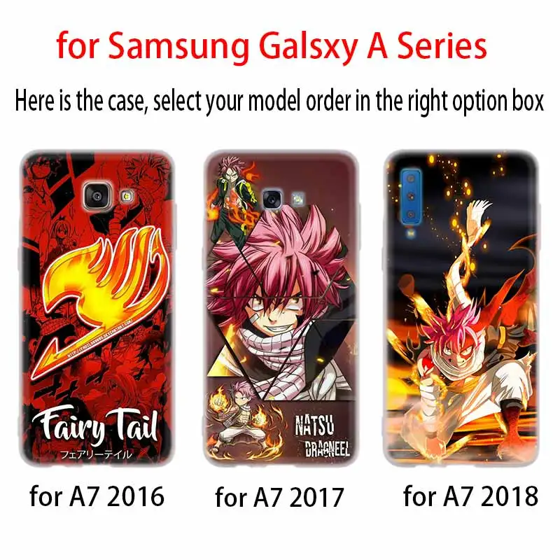 Силиконовый чехол с аниме Фея хвост для телефона Samsung A50 A70 A80 A30 A40 A90 A6 A8 A9 A7 A5 A3 Plus 2018