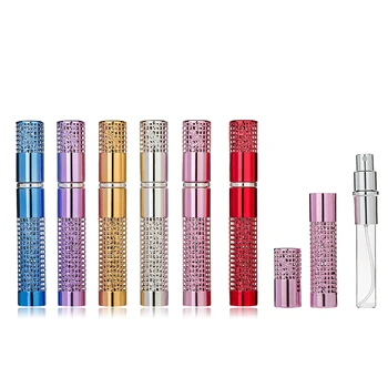 

5ml Mini Metal Refillable Conveniet Empty Atomizer Perfume Bottles Spray Case parfum airless pump cosmetic container Bottles