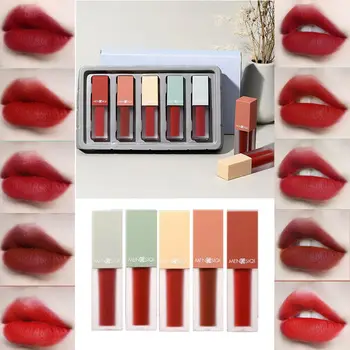 

5Pcs/Set Waterproof Liquid Lip Gloss Metallic Matte Lip Gloss Sexy Glitter Lip Tint Makeup Natural Lasting Lips Cosmetic