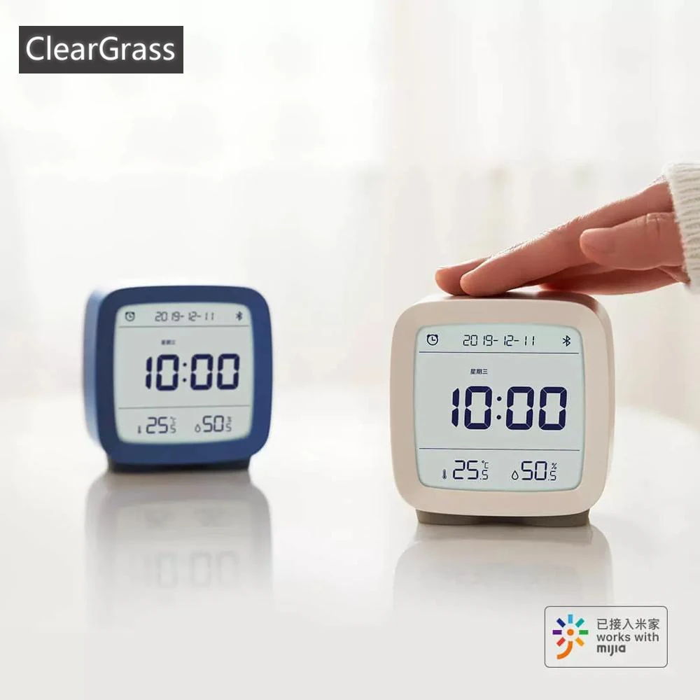 Bluetooth будильник Youpin Cleargrass умный контроль температуры и влажности ЖК дисплей