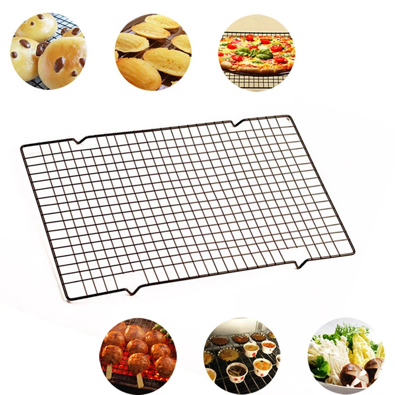 28*25.5cm Nonstick Metal Cake Cooling Rack Net Cookies Biscuits Bread Muffins Drying Stand Cooler Holder Kitchen Baking Tools | Дом и сад