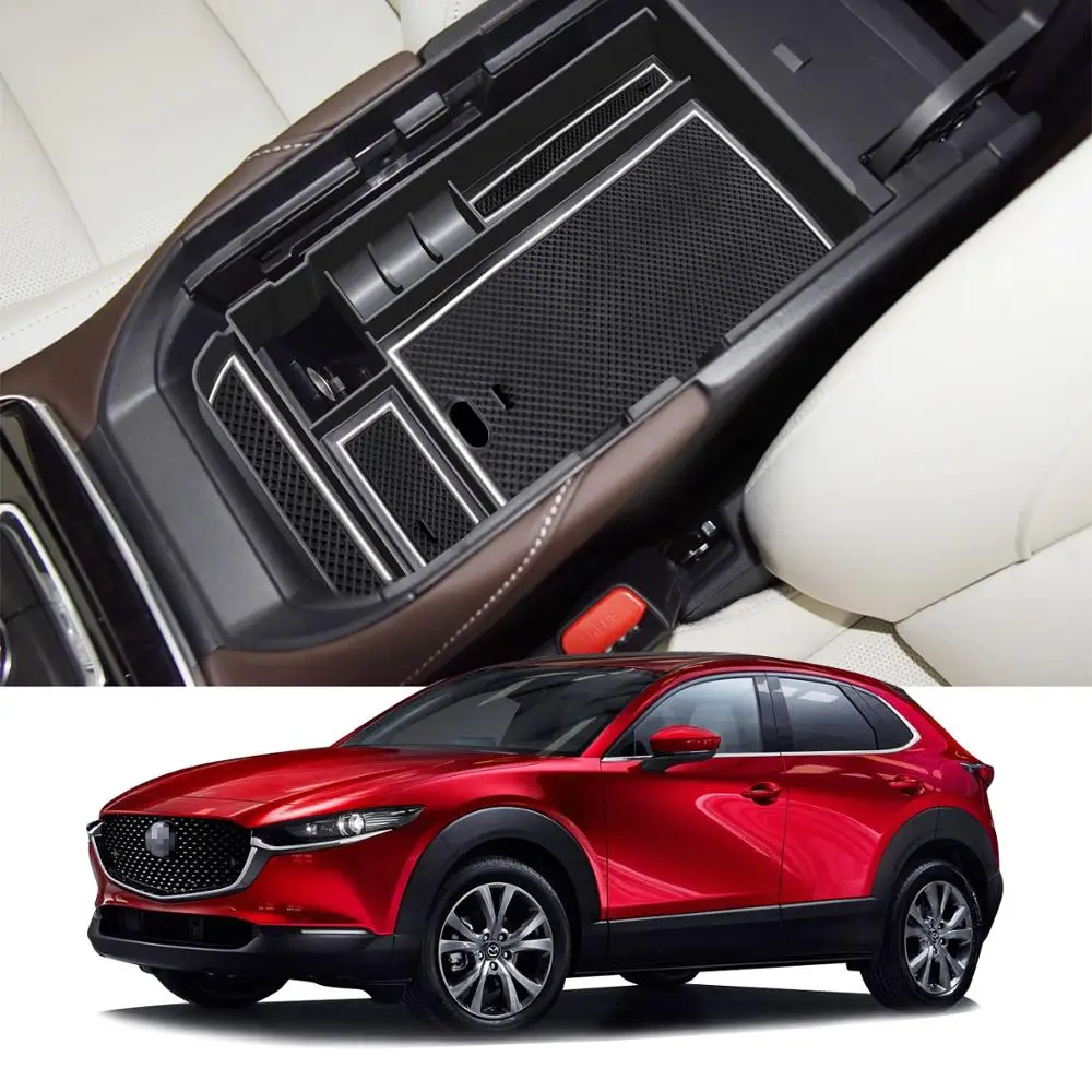 

LFOTPP Car Armrest Storage Box For CX-30 2019 2020 Central Control Storage Box Auto Interior Accessories Blue Red White