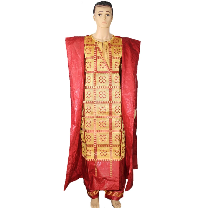 MD размера плюс африканская мужская одежда Agbada большая Бубу длинная крышка с брюками Костюм традиционная Южная Африка Золотой вышитый узор