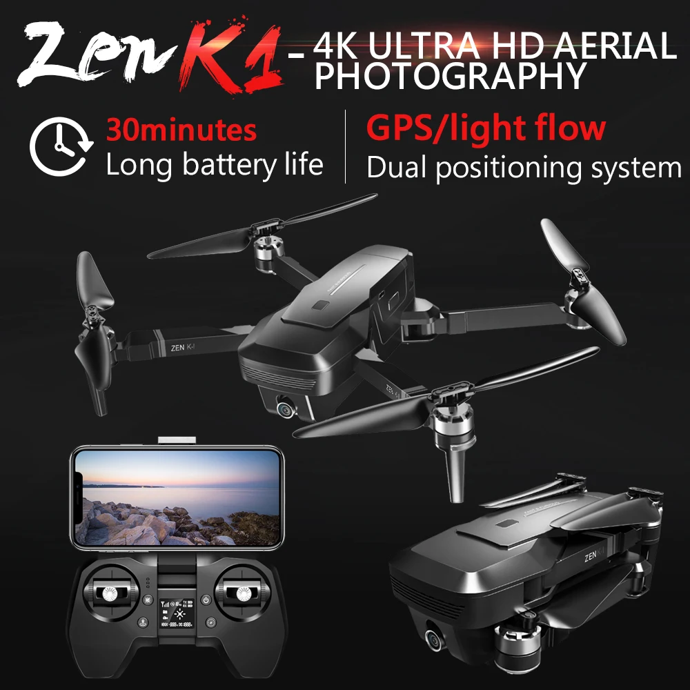 

VISUO ZEN K1 RC Drone with 4K Dual Camera 30mins Flying Time 5G WIFI GPS Optiacal Flow RC Quadcopter Brushless RC Helicopter Toy