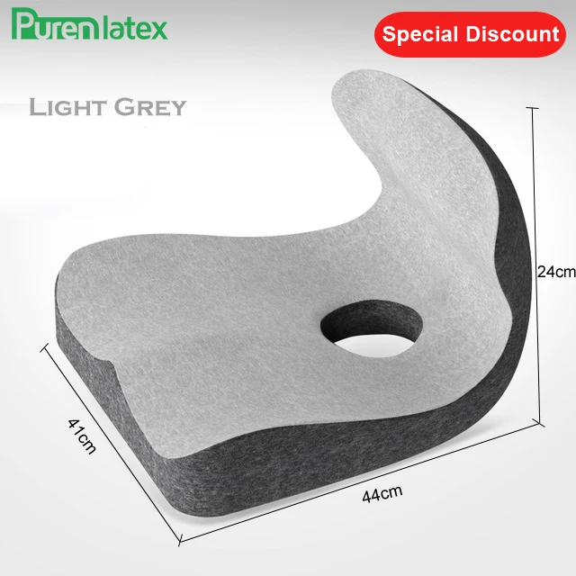 outdoor cushions PurenLatex L Shape Memory Foam Seat Back Cushion Orthopedic Coccyx Spine Mat Hemorrhoid Treat Pad Slow Rebound Pressure Cushions large floor cushions Cushions