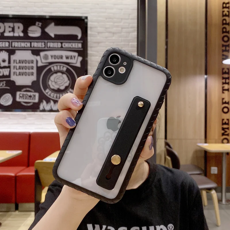 Чехол с ремешком на запястье для iPhone 12 Pro 6 1 дюйма чехлы Противоударная Прозрачная
