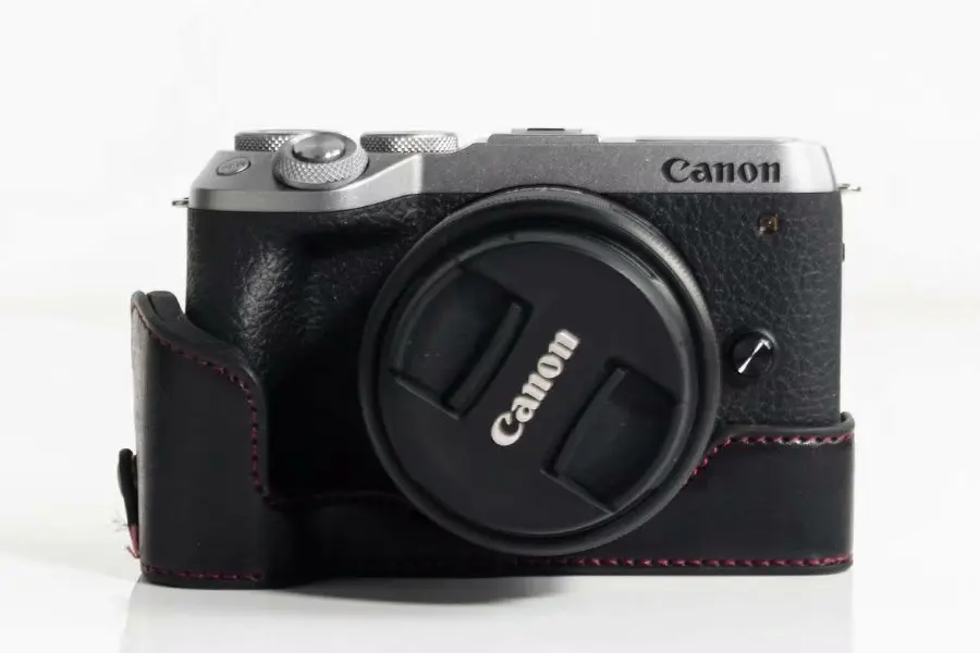Pu Leather Case Bottom Opening Version Protective Half Body Cover Base For Canon EOSM6 EOSM6II M6 M6II Digital Camera