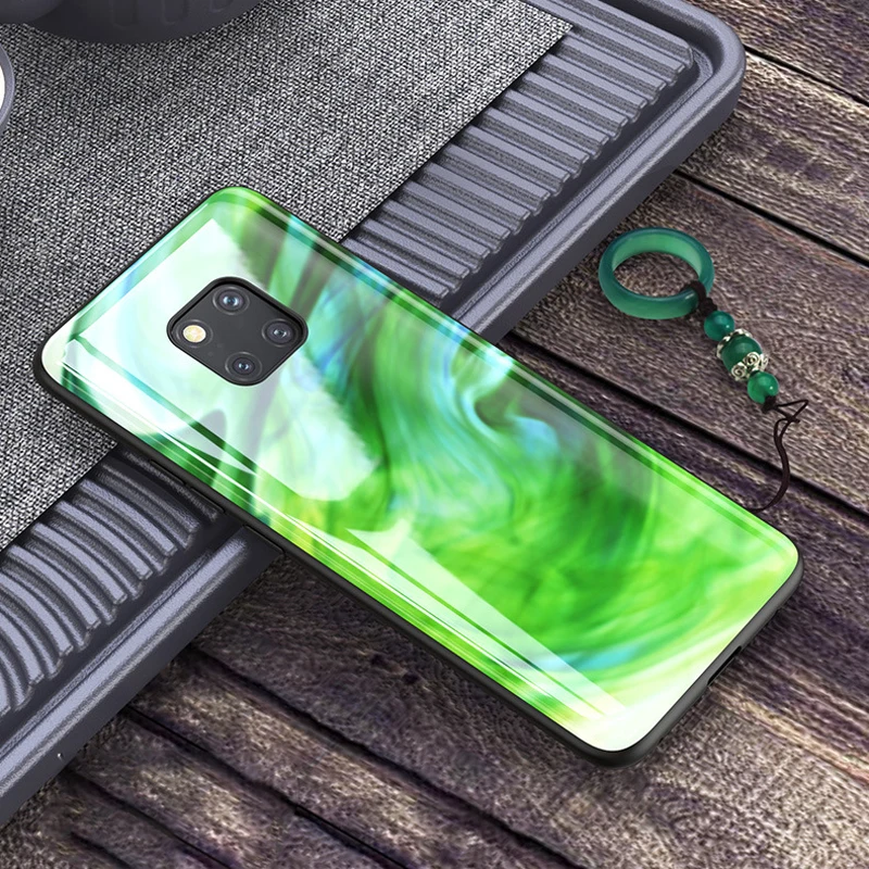

for Huawei Mate 20 Pro Mate 20 Case 6D Curved Tempered Glass Marble Phone Case Cover for Huawei Mate20 Pro Cover Casing Funda