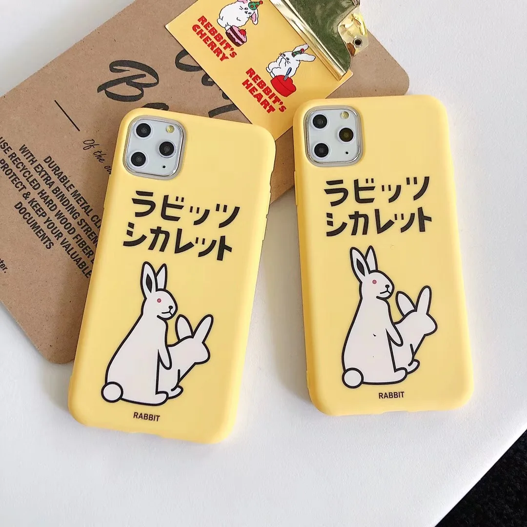 Japan Street fashion brand FR2 rabbit Yellow Phone Case For iPhone 7 8 6 s Plus 11 pro X Xs Max XR soft TPU Cover Coque |