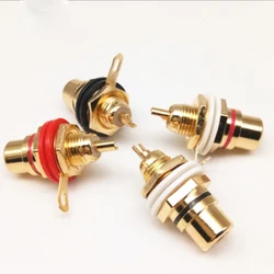 2Pairs RCA Plug Connector Female Socket Connectors Chassis Panel Mount Adapters Audio Jack Speaker Plugs 3.5mm Plug AV Plug