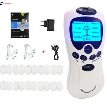 

whole English key White Dual input Electrical Stimulator Full Body Relax Muscle Massager,Pulse tens Acupuncture therapy+20 pads