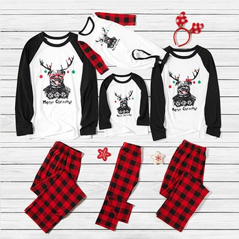 

2020 Christmas Family Pajamas Clothing Set Santa Claus Family Matching Clothes Xmas Adult Kids Pyjamas set Baby Romper Sleepwear