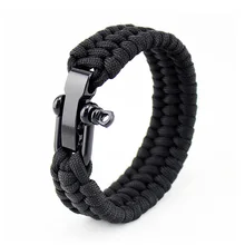 Выживания Веревка Браслет Спорт на открытом воздухе Кемпинг Пешие Прогулки стальная Соединительная Скоба коса пряжка