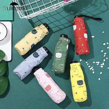 

Cartoon cat Mini Pocket Kid Umbrella Children Small Umbrellas Rain Windproof Anti-UV Umbrella for Women Kid Children Parasol