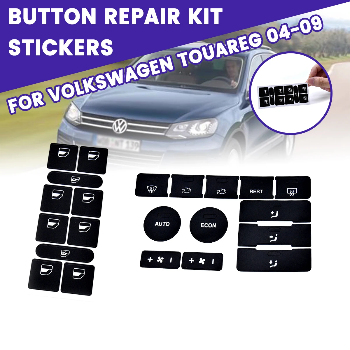 2004,2005,2006,2007,2008,2009 TOUAREG DASH REPAIR DECAL PACKAGE 5 COMPLETE SETS