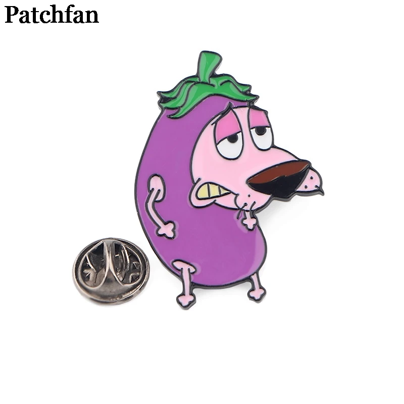 Patchfan отвага трусливая собака цинк металлический Узелок Значки para рубашка сумка Одежда Кепка рюкзак броши для обуви украшение A2349