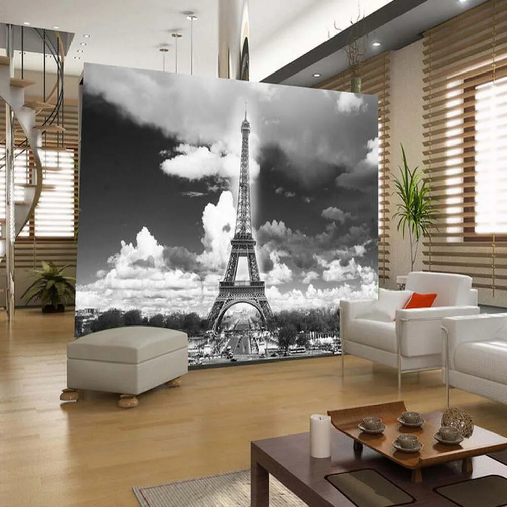 Roos Zachte voeten Score Frankrijk Parijs Eiffeltoren Foto Muurschildering Hd Behang Muur Art Decor  3d Foto Behang Papier Peint Pour Les Murs 3 D Zwart Wit - AliExpress  Woninginrichting