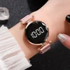 Luxury Digital Magnet Watches For Women Rose Gold Stainless Steel Dress LED Quartz Watch Female Clock Relogio Feminino Drop Ship ► Photo 3/6