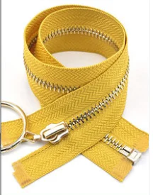 yellow 5#20 см 40 см открытый тип автоматический замок Платиновое Покрытие металлическая молния большое кольцо молния для одежды юбка обувь карман одежда - Цвет: yellow