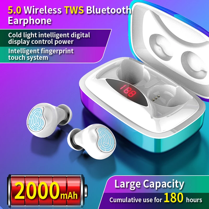 TWS с сенсорным управлением Bluetooth V5.0 бинауральные наушники aptx без потерь с шумоподавлением Беспроводные наушники 10h время прослушивания музыки - Цвет: 02