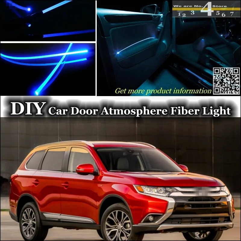 Для Mitsubishi Outlander внутренняя настройка окружающего света атмосферное волоконно-оптическое освещение внутри дверной панели Настройка освещения