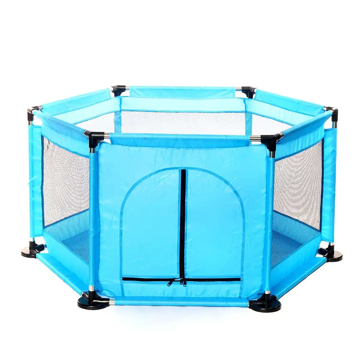 Blue 130 см большой детский манеж, игровой домик в сборе, для помещений, для улицы, для малышей, игровой мяч, бассейн, палатка, игровая площадка, ограждение для безопасности ребенка - Цвет: Blue