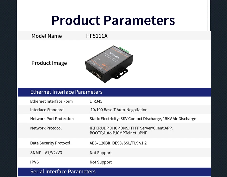 HF5111A промышленный RJ45 RS232/485/422 последовательный интерфейс Ethernet соединитель Linux серийный Порты и разъёмы преобразователя сервер устройства