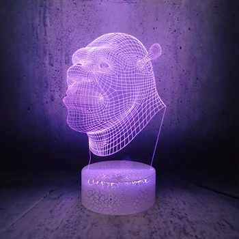 

Green monster Shrek sheep 3D lamp kids night light hot movie role USB bulb children sleep lava holiday gift desk decor