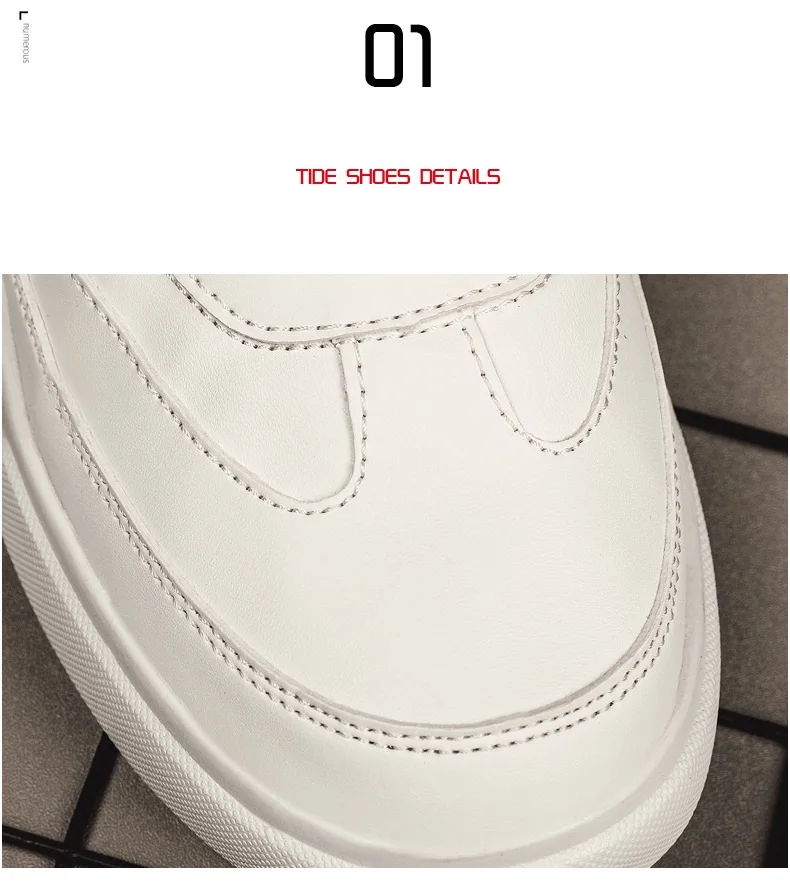 High Quality Men's Spring Autumn PU Leather Lace-Up Flat Casual Shoes White Black Fashion Light Breathable Male Sneakers