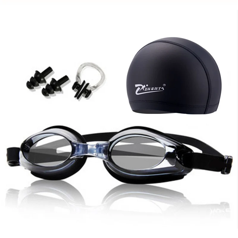 New Anti-fog Waterproof Swim Goggles Men Women Kids Adult Sports Diving Eyewear Swim Cap Swimming Glasses Earplug Pool Equipment 3
