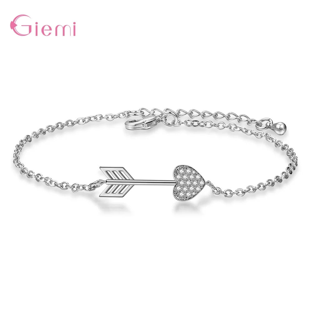 Популярный модный браслет стрелки из кубического циркония для женщин и девушек, модный подарок, ювелирное изделие, цепочка, браслет, бижутерия