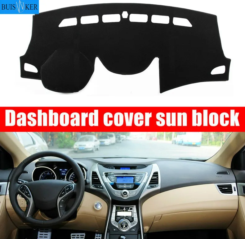 

ar Styling Dashboard Cover Mat Pad Sun Shade Instrument Covers Carpet Accessories For Hyundai I35 Elantra Avante 2011 2012-2015