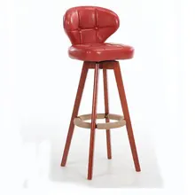 Скандинавский Ретро вращающийся барный стул из твердой древесины высокий стул бар спинка простой бытовой барный счетчик стул для отдыха