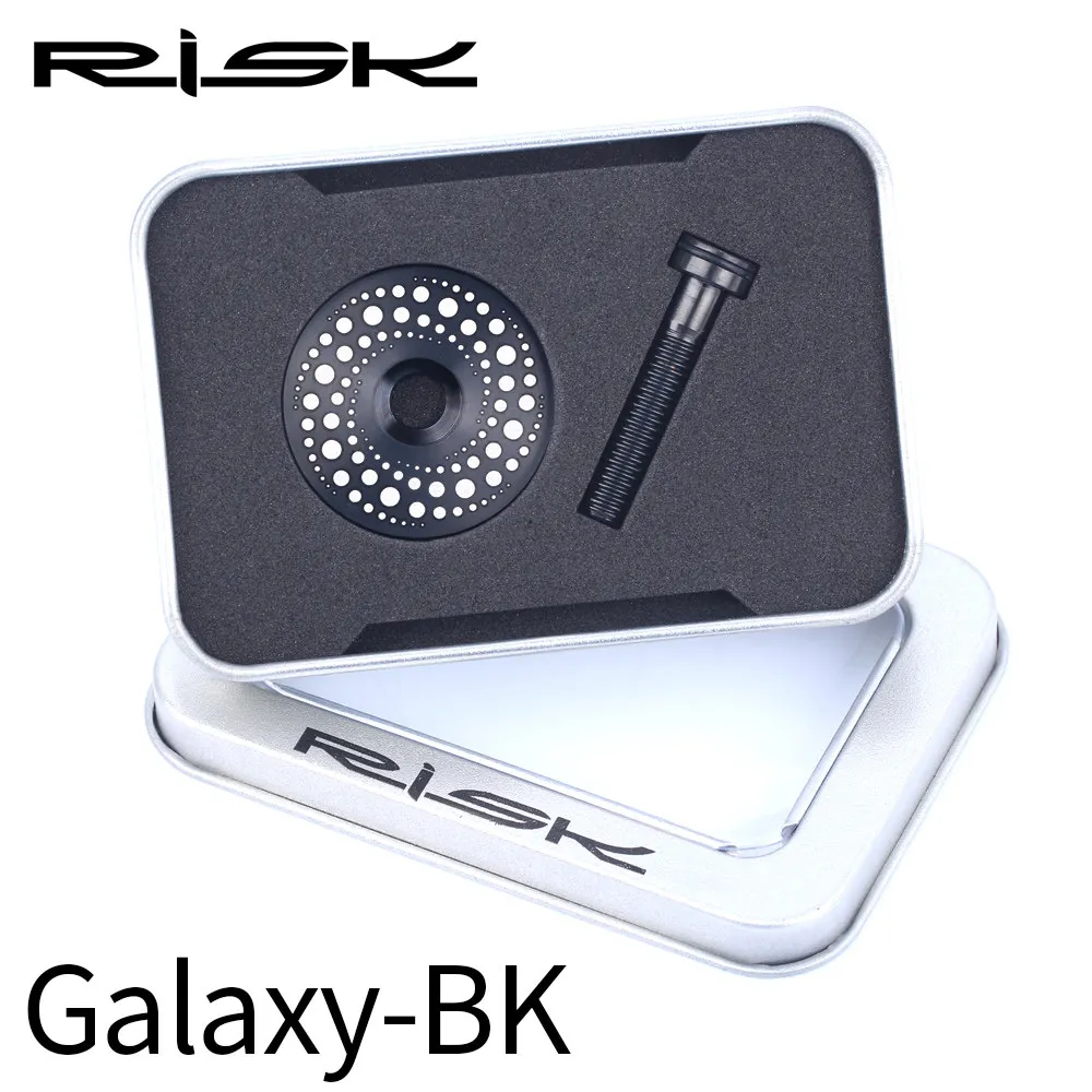 Galaxy BK RISK велосипедный стволовый Топ крышка чехол для гарнитуры болт из титанового сплава дорога MTB велосипед 28,6 мм 1 1/" передняя вилка головная трубка Superlight Ti Винт - Цвет: Galaxy BK