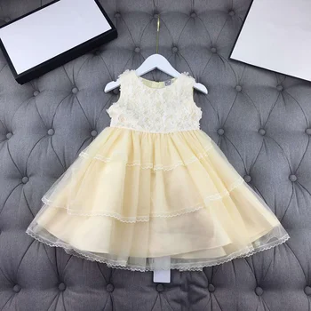 

European and American parent-child outfit 2020 spring and summer new styles Sleeveless lace cake princess Girl's dress