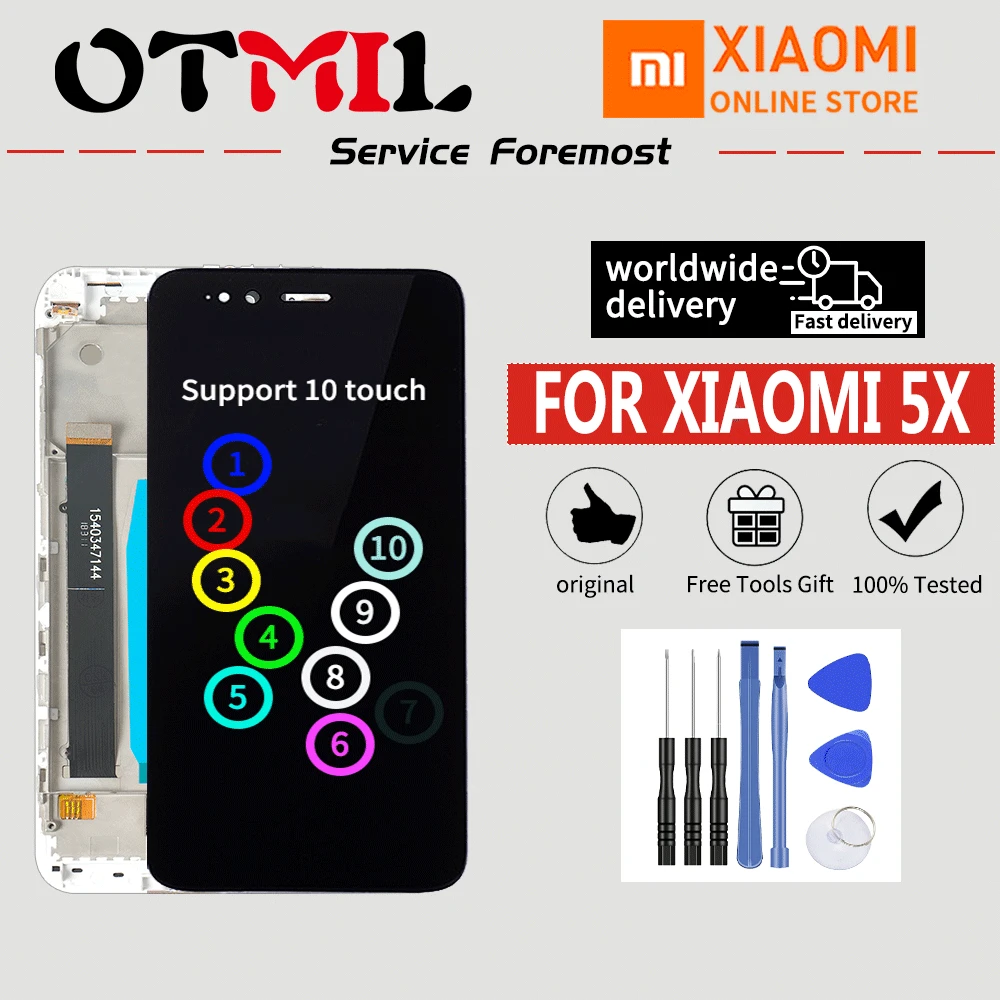 

Original 5.5"LCD For XIAOMI Mi A1 OTMIL LCD Touch Screen Panel Frame For Xiaomi Mi A1 Pantalla LCD Display Replacement Mi 5X LCD