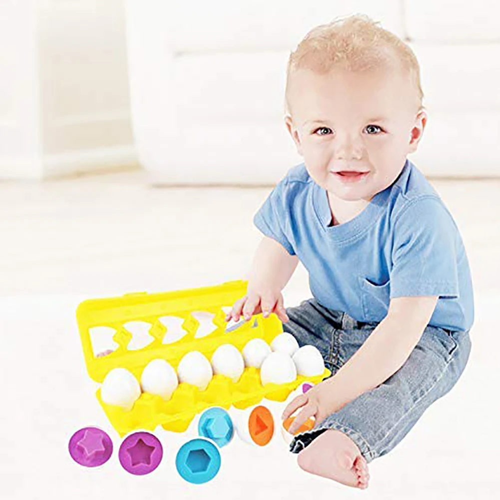 12 шт. одинаковые имитирующие яйца формы цвета номер сортировщик обучающая детская игрушка Новинка