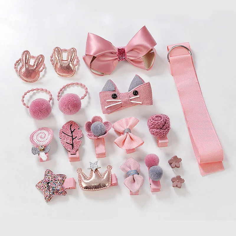 18 шт. головные уборы для девушек Детские аксессуары волос бант из ленты заколка