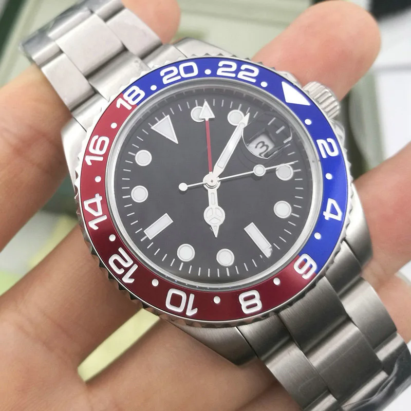 

New Luxury Brand GMT Ceramic Bezel Mens AAA 2813 Mechanical SS Master Automatic Men Watch Sports Designer Watches Wristwatches