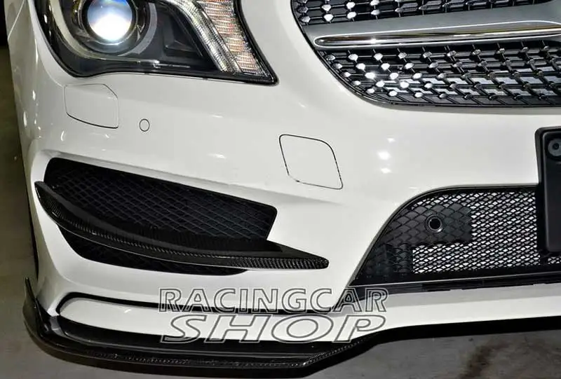 Real Carbon Fiber front lip Splitter Spoiler For Benz W117 C117 CLA200 CLA250 1pair 2013UP M004