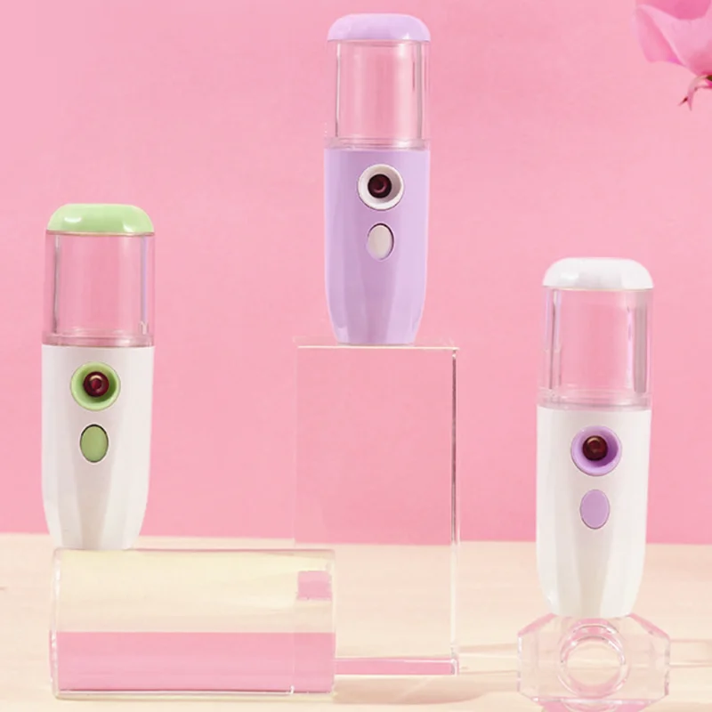 USB Air Humidifier Timing Portable Handheld Care Skin Nano Spray Car Office Aroma Diffuser Facial Hydrating Spray Steamer