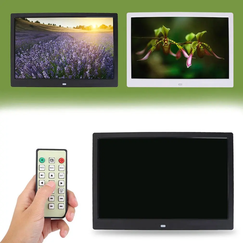 US $80.46 HD Digital Photo Frame Electronic Album 17 Inches Front Touch Buttons Multilanguage LED Screen Music Video MP3 Black White