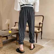 Streep Linten Rechte Broek Mannelijke Mode Japan Stijl Joggingbroek Wijde Pijpen Broek уличная хип хоп Losse Joggers Mannen